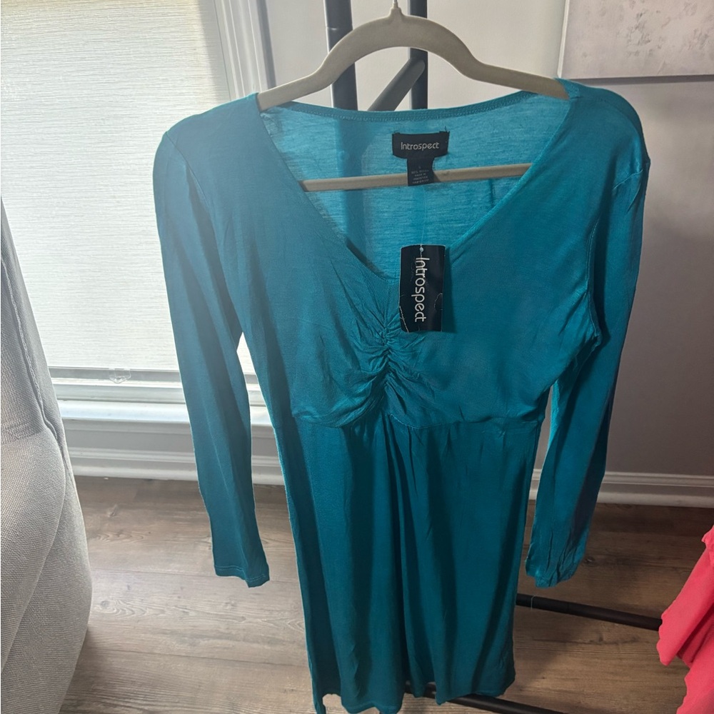 Teal Long Sleeve Women's Dress